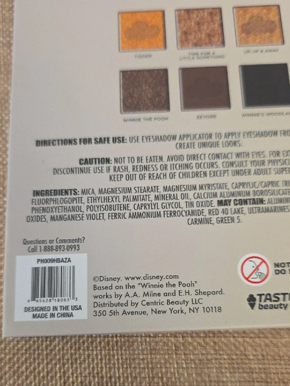 Winnie The Pooh Browns & Yellows Eyeshadow Palette